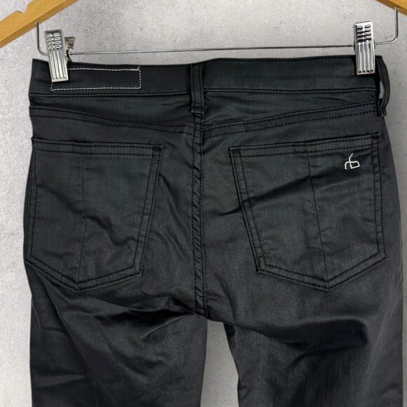 Rag‎ & Bone Ankle Zip Coated Skinny Jeans Womens Size 25 Stretch Denim Mid Rise - Picture 8 of 15